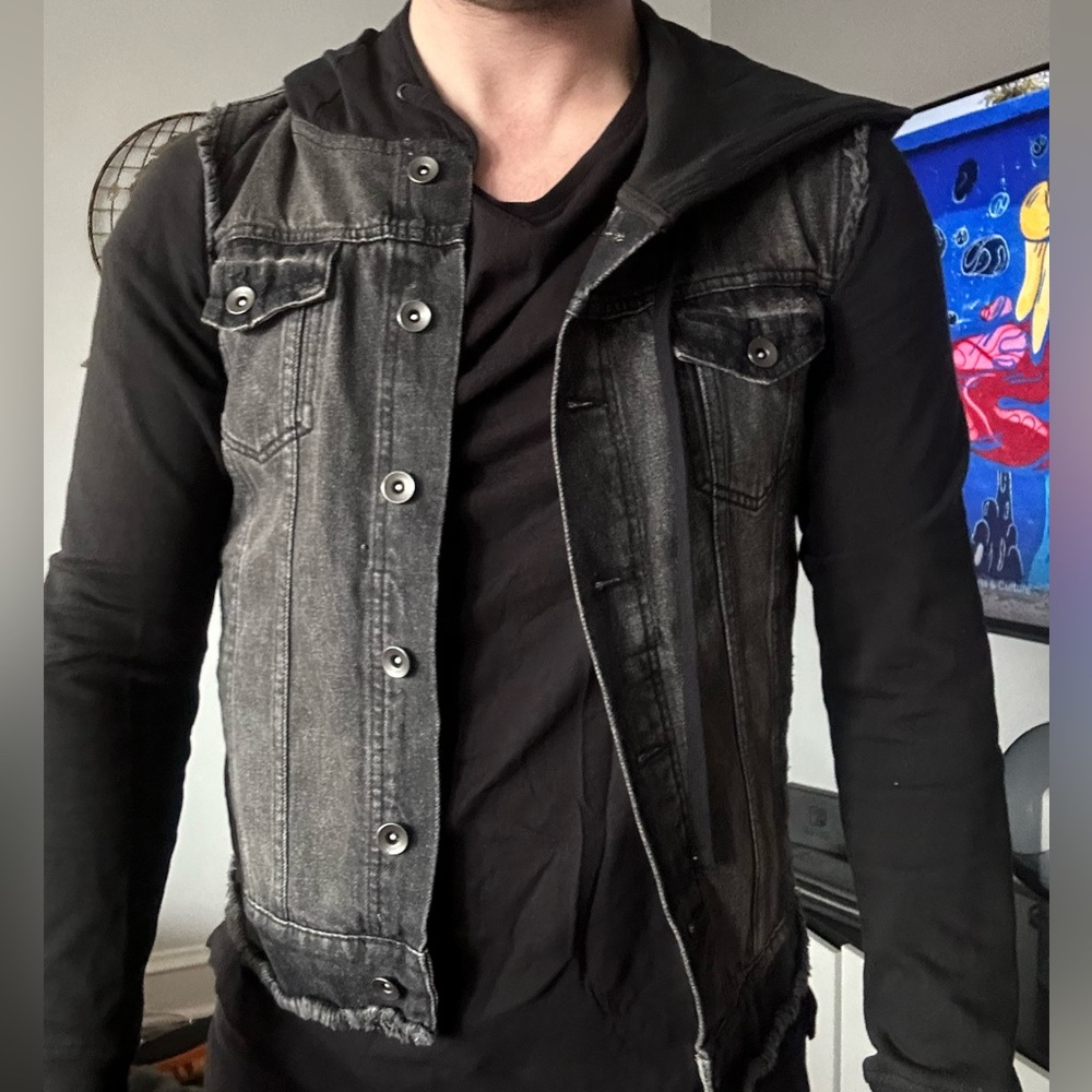 H&M Denim Jacket with Cotton Sleeves